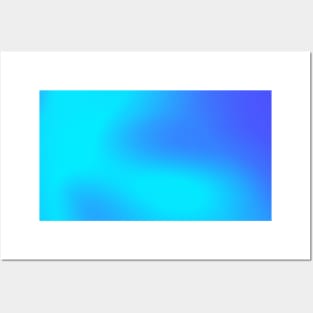 electric blue blur gradient Posters and Art